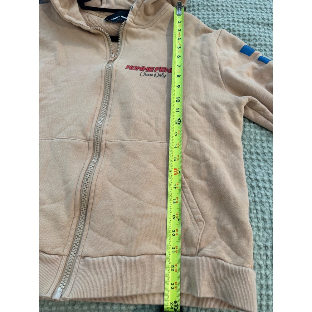 Homme Femme 500 Racing Zip Up Hoodie Tan Mens Medium Checkerboard Streetwear - Picture 12 of 12
